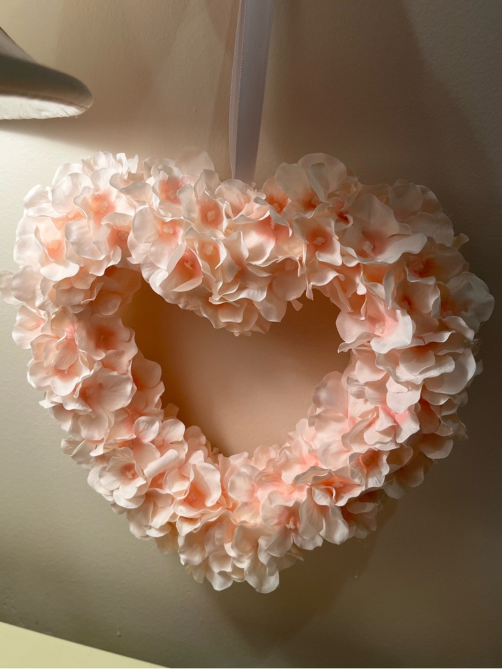 Heart-Shaped Floral Hydrangea Wreath in Pink - Picture 3 of 5